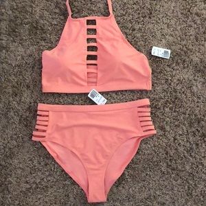 Plus size coral swimsuit